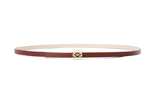 LOEWE Cow Leather Belts Women's Brick Red/Nude Width 0.8cm