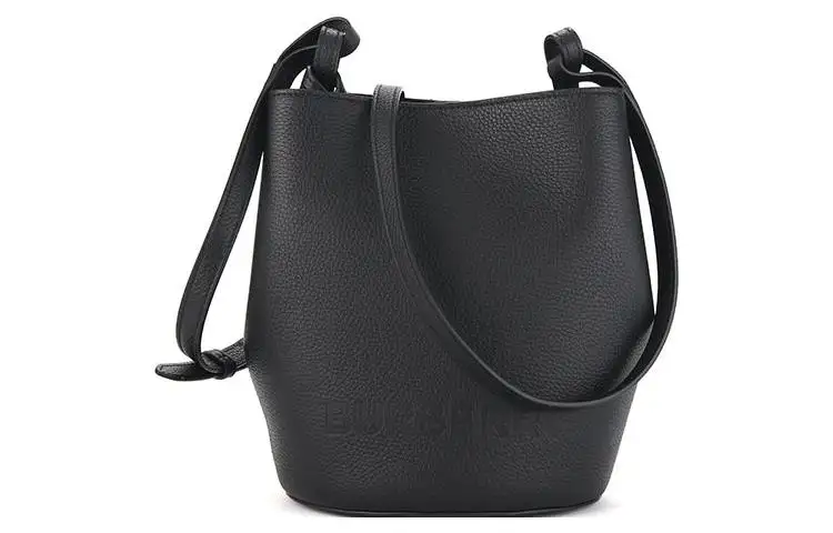 Burberry Cow Leather Bucket Bag, Handbag, Shoulder Bag, Crossbody Bag Regular Women's Black