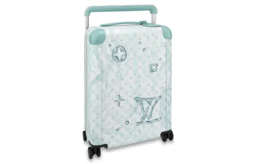 LOUIS VUITTON Horizon Canvas Suitcase Luggage Men's Light Blue