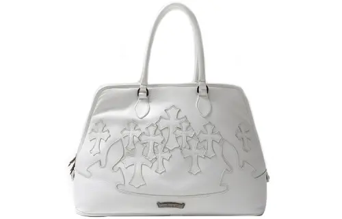 Chrome Hearts Leather Bowling Bag, Handbag Women's White