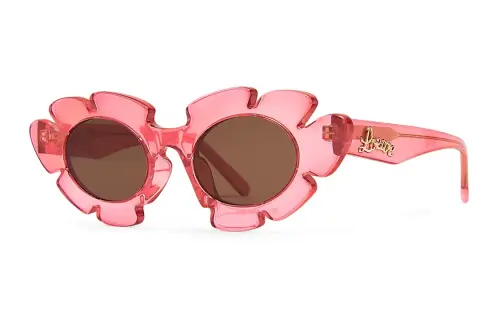 LOEWE Nylon Injection Molded Irregular Shape Sunglasses Women's Pink