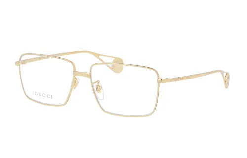GUCCI Irregular Shape Eyeglass Frames Unisex Gold