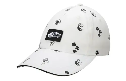 Vans Letter Print Baseball Caps Unisex White