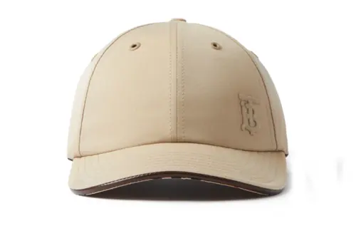 Burberry Cotton, Leather Baseball Caps Women's Coffee