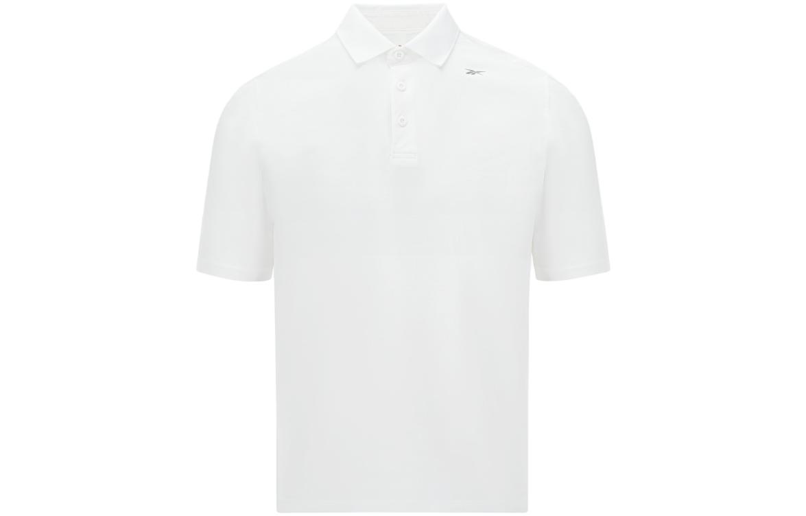 Reebok Polo Shirts Men's White Polo Collar Moderate Straight Fit