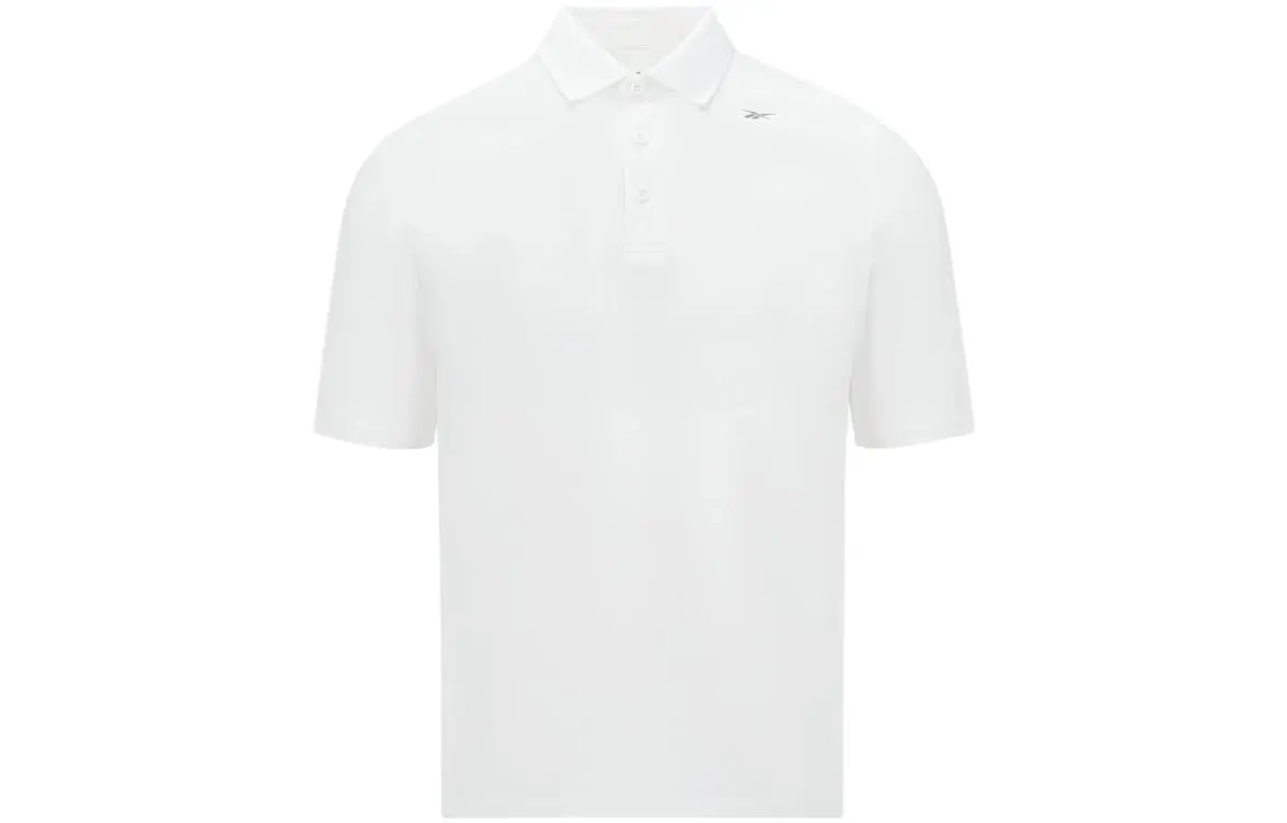 Reebok Polo Shirts Men's White Polo Collar Moderate Straight Fit