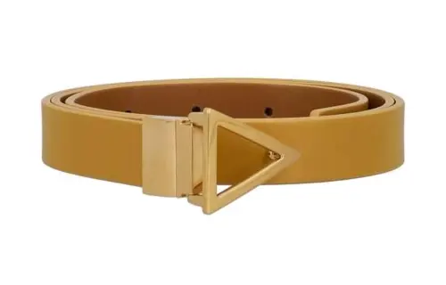 Bottega Veneta Calfskin Leather Belts Women's Yellow Width 2cm