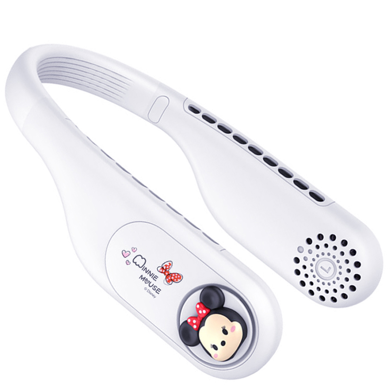 Disney Disney fan handheld hanging neck long battery life silent dual motors high wind power can be twisted at will bladeless mini portable boys and girls turbine fan blades M311