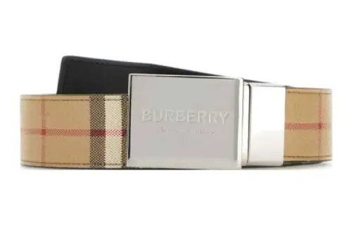 Burberry Leather, Textile Leather Belts Men's Brown 