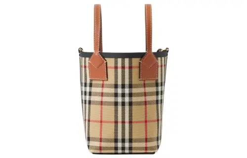 Burberry Cotton Canvas Handbag Mini Women's Brown