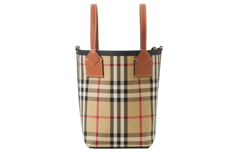 Burberry Cotton Canvas Handbag Mini Women's Brown