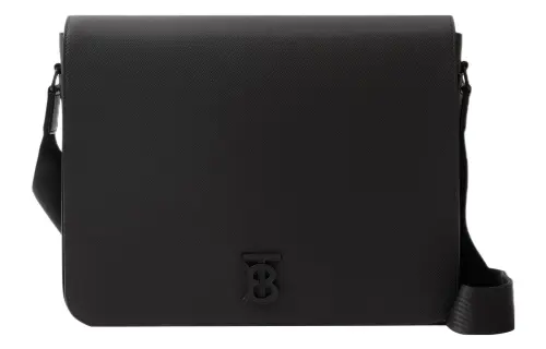Burberry Calfskin Messenger Bag, Shoulder Bag, Crossbody Bag Medium Women's Black