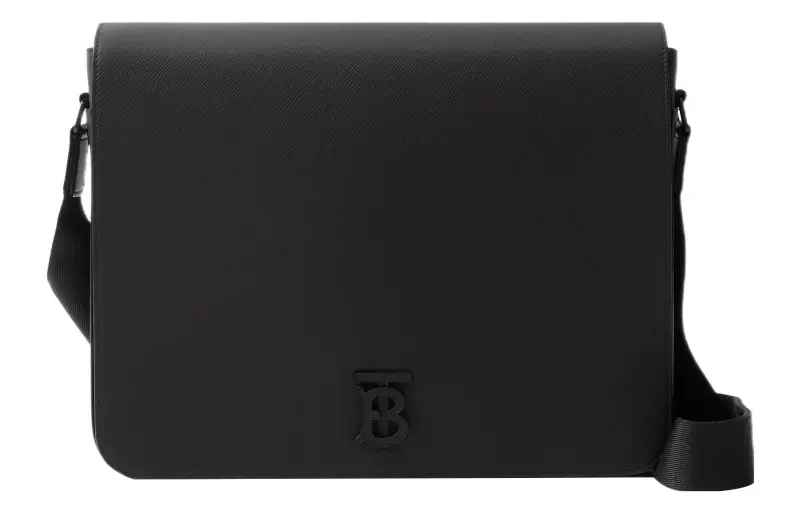 Burberry Calfskin Messenger Bag, Shoulder Bag, Crossbody Bag Medium Women's Black