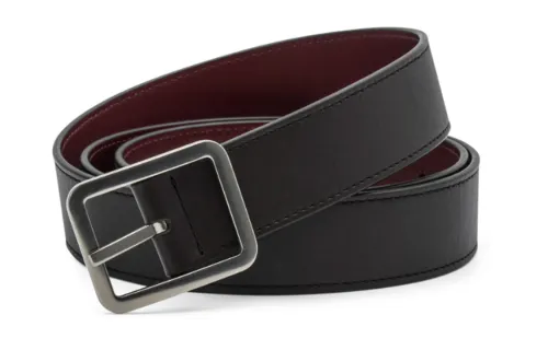 Bottega Veneta Solid Color Texture Calfskin Leather Belts Men's Black 2.5cm
