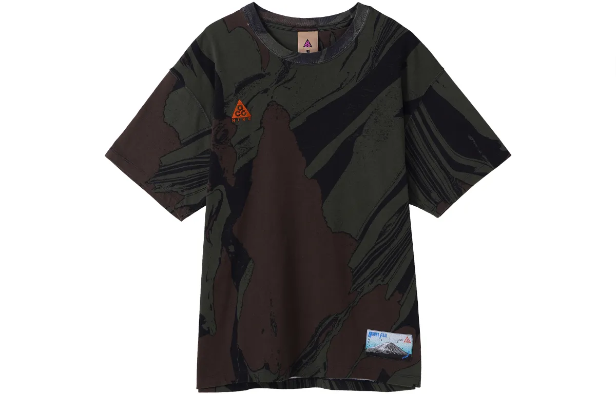 Nike ACG T-Shirts Men's Black Crew Neck Moderate Straight Fit