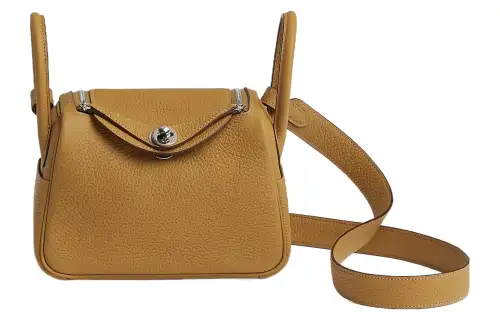HERMES Lindy Taurillon Clemence Cow Leather Handbags 19 Women's 4B Biscuit Cookie