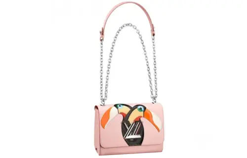 LOUIS VUITTON Twist Leather Shoulder Bag, Crossbody Bag Medium Women's Pink