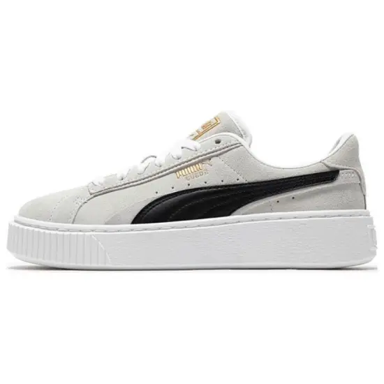 PUMA Platform Skateboarding Shoes Women's Low-top Gray/White/Black