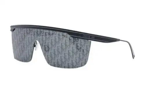 DIOR Acetate Irregular Shape Sunglasses Unisex Black