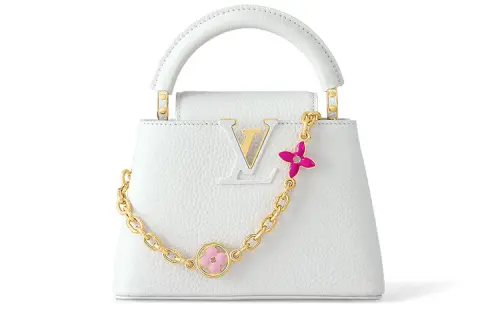 LOUIS VUITTON Capucines Taurillon Leather Kapsyn Shoulder Bag, Crossbody Bag, Handbag Mini Women's White