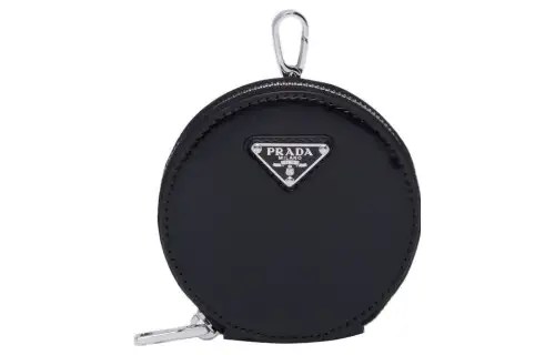 PRADA Leather Clutch Mini Unisex Black