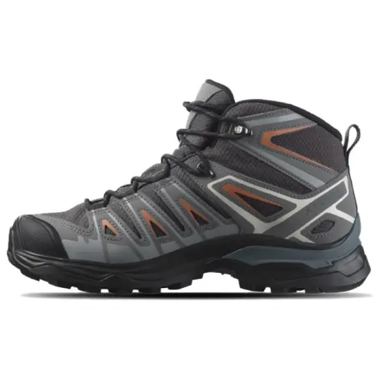 SALOMON X Ultra Pioneer Hiking / Trekking Shoes Unisex High-top Grey/orange