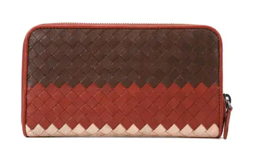 Bottega Veneta Leather Long Zip Closure Wallet Regular Men's Multicolor