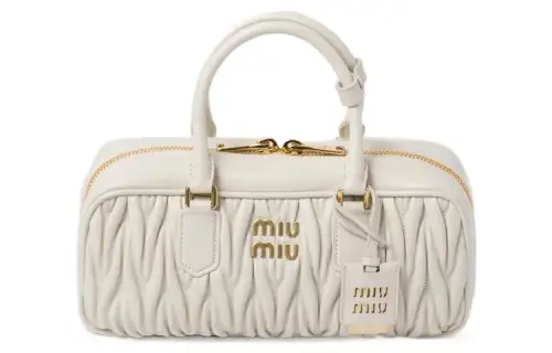 MIU MIU Matelassé Sheepskin Shoulder Bag, Crossbody Bag, Handbag Women's White