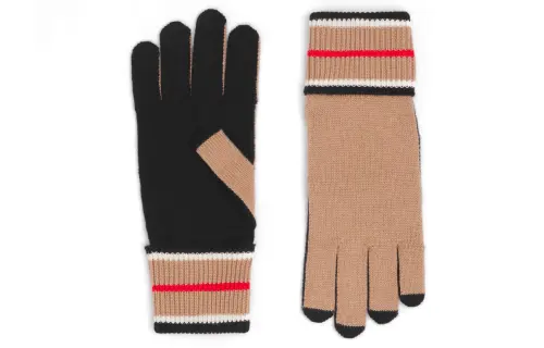 Burberry Cashmere, Cotton, Polyamide, Elastane Knit Gloves Women's Multicolor