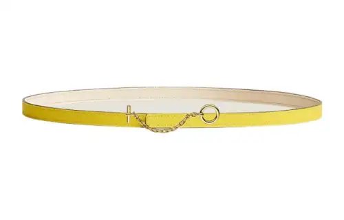 HERMES Carrousel Metal Gold Plated Leather Belts Women's Width 1.3cm