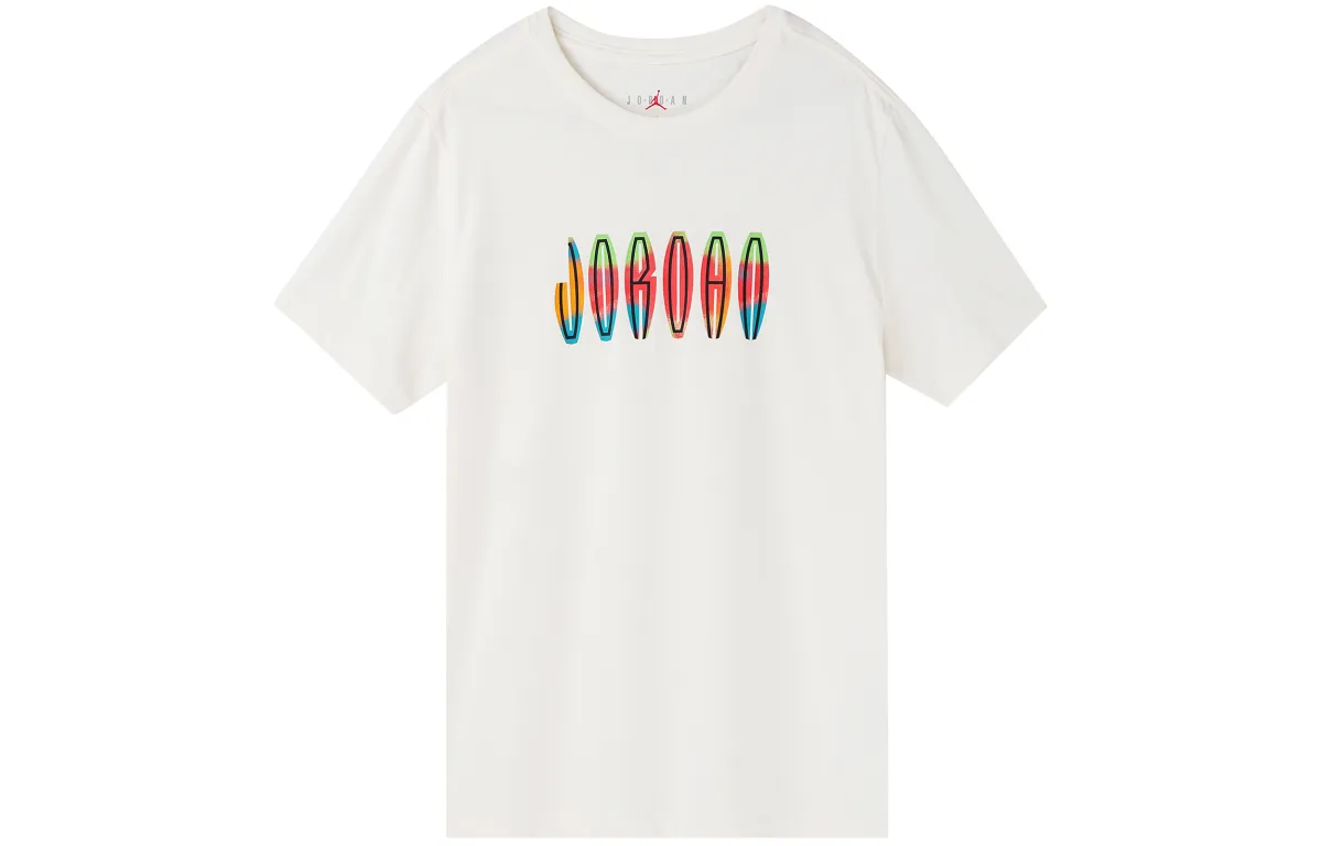 Jordan T-Shirts Men's White Crew Neck Moderate Straight Fit