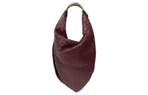 Bottega Veneta Intrecciato Lambskin Handbag, Shoulder Bag Women's Brown