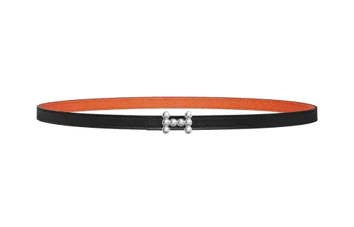 HERMES Bubble Calfskin Leather Belts Women's Width 1.3cm