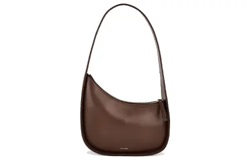 THE ROW Zip Closure Smooth Calfskin Handbag, Shoulder Bag Women's Coffee