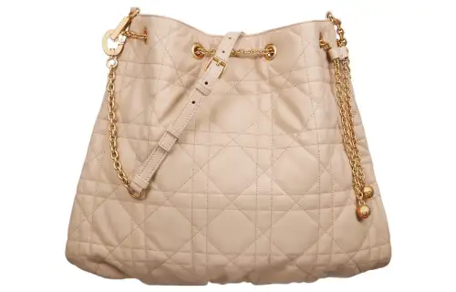 DIOR Ammi Lambskin Bucket Bags Crossbody Bag, Shoulder Bag Women's Light Brown