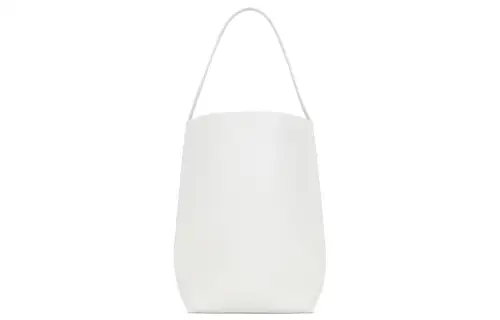 THE ROW N/S Park Litchi Grain Leather Bucket Bag, Tote Bag, Shopping Bag, Shoulder Bag, Handbag Large Women's White