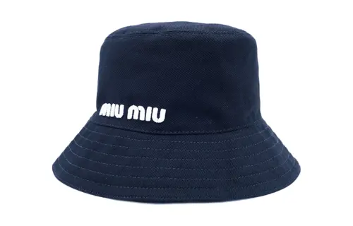 MIU MIU Cotton Bucket Hats Women's Dark Blue