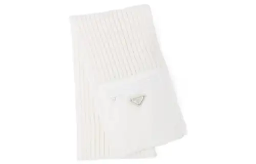 PRADA Knit Scarves Unisex White