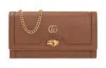GUCCI Diana Leather Shoulder Bag, Crossbody Bag, Wallet Women's Brown