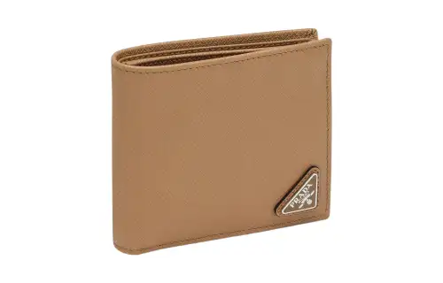 PRADA Leather Wallet Men's Camel