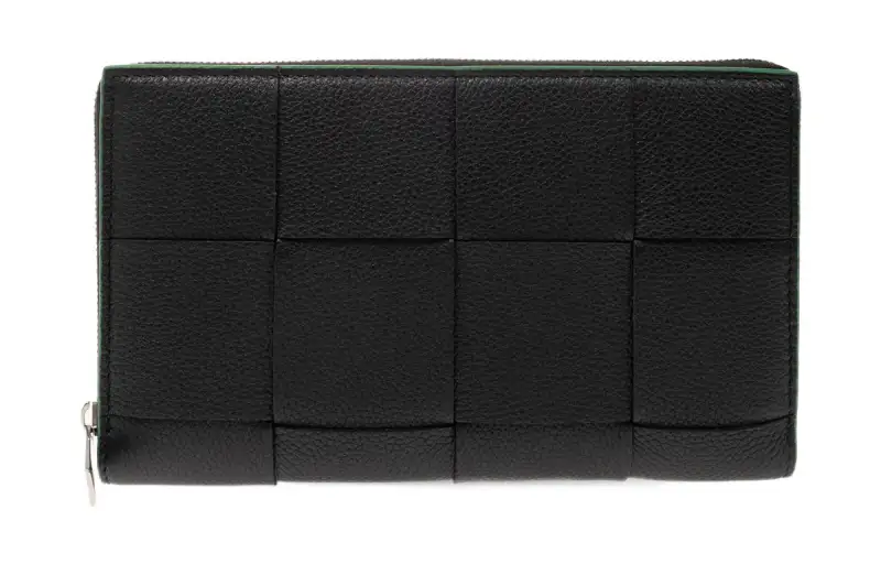 Bottega Veneta Intrecciato Leather Card Holder, Wallet Small Men's Black