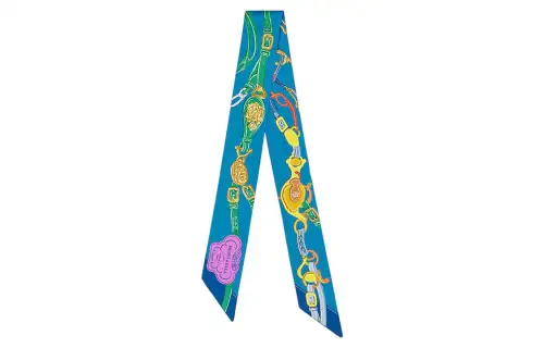 HERMES Brides De Gala Scarves Unisex Blue