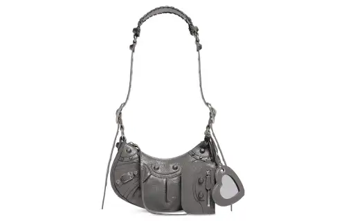 Balenciaga Le Cagole Lambskin Crossbody Bag, Shoulder Bag Women's Dark Gray
