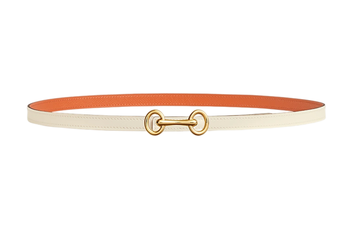 HERMES Heritage Metal, Gold Plated Calfskin Leather Belts Women's Width 1.3cm