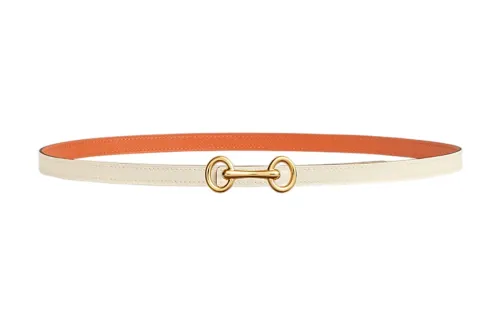 HERMES Heritage Metal, Gold Plated Calfskin Leather Belts Women's Width 1.3cm