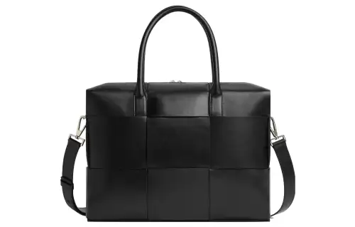 Bottega Veneta ARCO Calfskin Briefcase, Handbag, Shoulder Bag, Crossbody Bag Large Men's Black