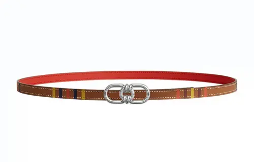 HERMES Calfskin Leather Belts Women's Multicolor Width 1.3cm