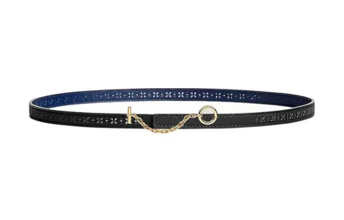 HERMES Carrousel Metal, Gold Plated Calfskin Leather Belts Women's Width 1.3cm