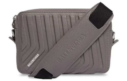 Balenciaga Car Grain Calfskin Camera Bag, Shoulder Bag, Crossbody Bag Men's Dark Gray