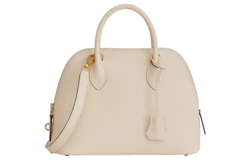 HERMES Bolide Epsom Calfskin Bowling Bag, Crossbody Handbag Women's 10 Craie Milkshake White